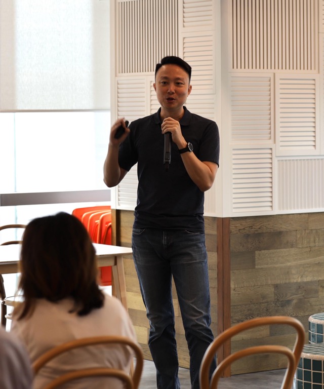 Keith Teo presenting at an AI workshop in Singapore